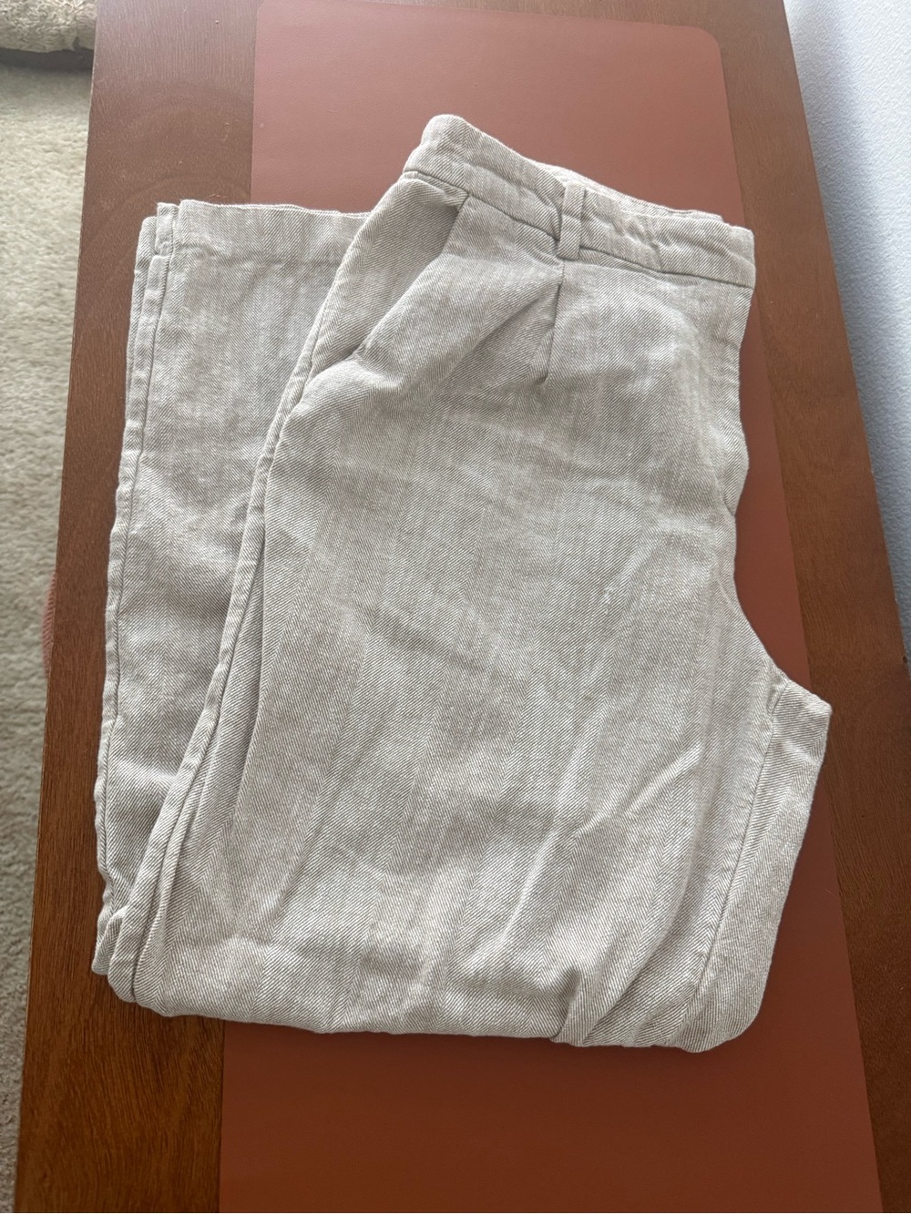 Women's Linen Blend Pants in Light Beige